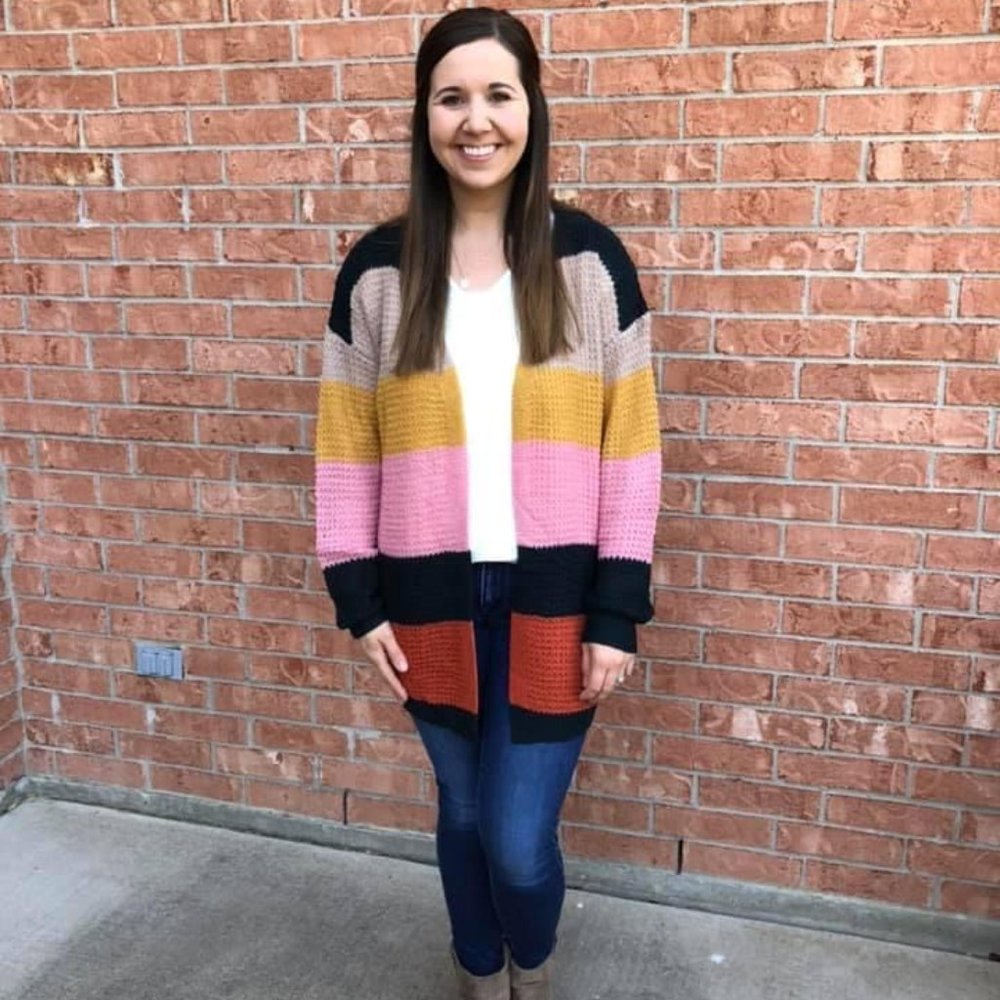 Striped Colorblock Cardigan